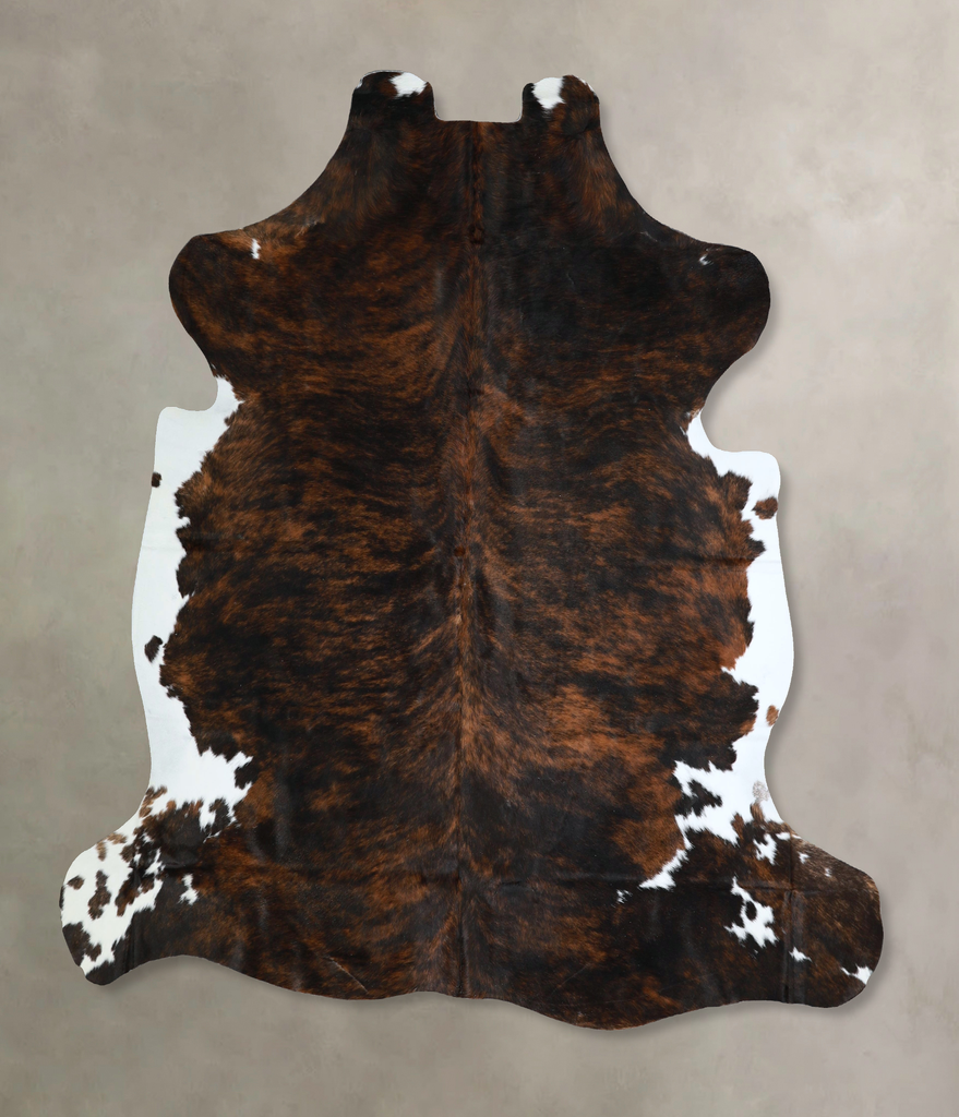 Tricolor X-Large European Cowhide Rug 6'9"H x 6'9"W #A41382 by Hudson Hides