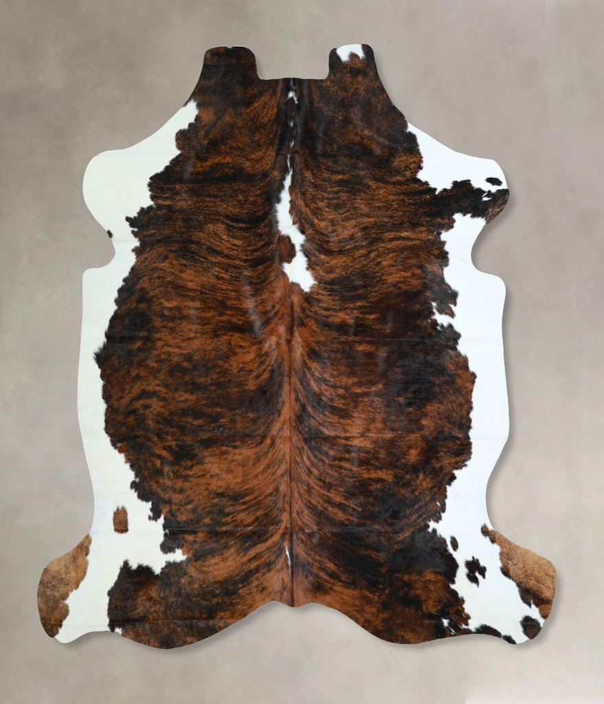 Tricolor X-Large European Cowhide Rug 6'8"H x 6'6"W #A41383 by Hudson Hides