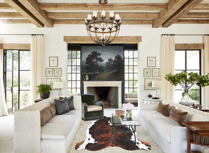 Tricolor X-Large European Cowhide Rug 6'8"H x 6'6"W #A41383 by Hudson Hides