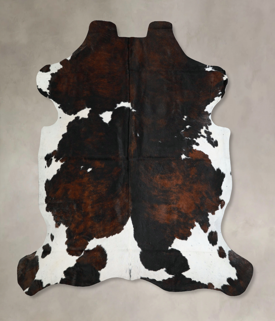 Tricolor X-Large European Cowhide Rug 6'11"H x 7'1"W #A41385 by Hudson Hides