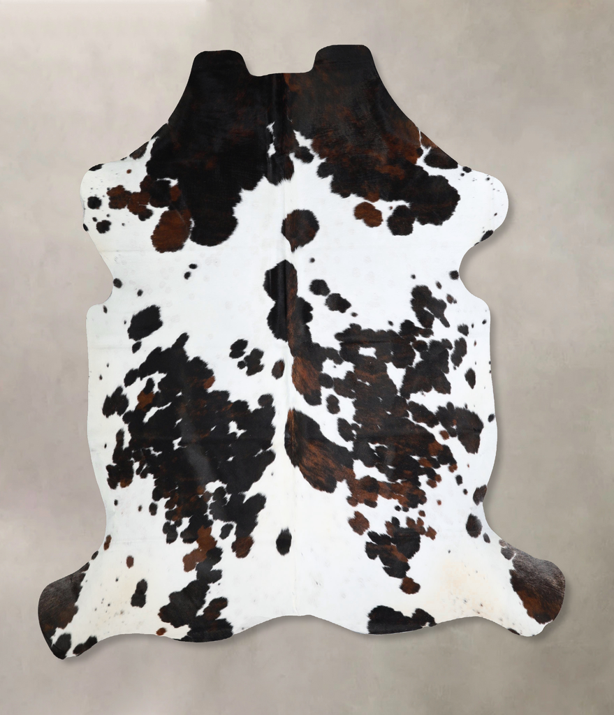 Tricolor X-Large European Cowhide Rug 6'10"H x 6'6"W #A41386 by Hudson Hides