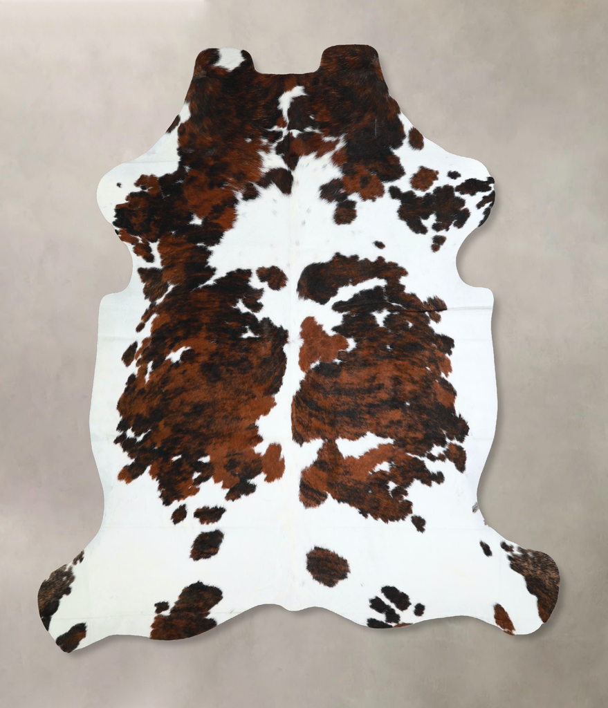 Tricolor X-Large European Cowhide Rug 7'0"H x 6'5"W #A41388 by Hudson Hides