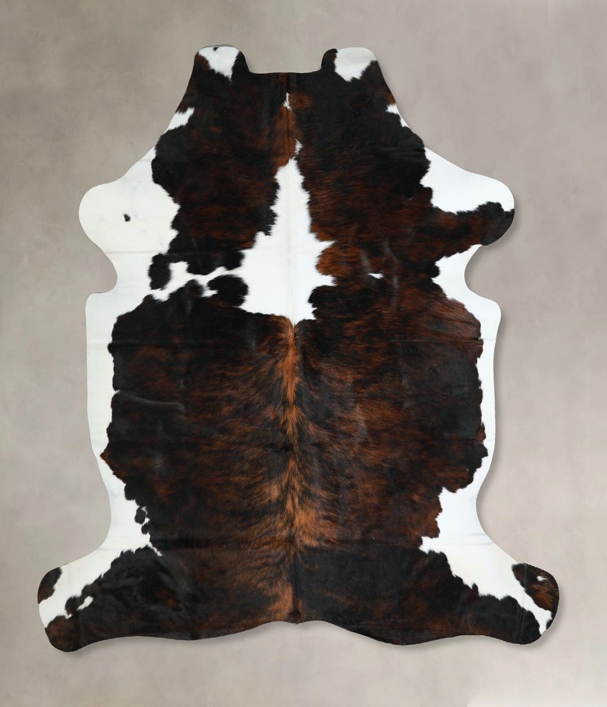 Tricolor X-Large European Cowhide Rug 6'10"H x 6'0"W #A41390 by Hudson Hides