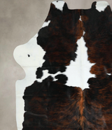 Tricolor X-Large European Cowhide Rug 6'10"H x 6'0"W #A41390 by Hudson Hides