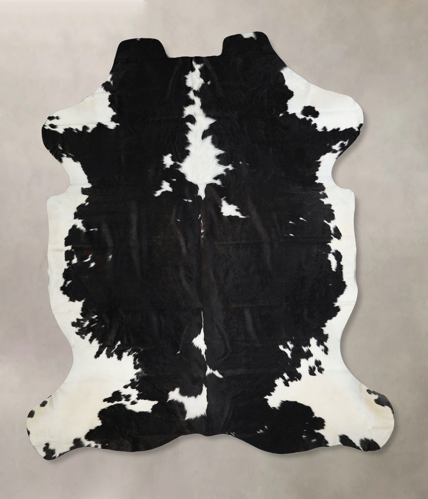 Black and White XX-Large Brazilian Cowhide Rug 7'10"H x 7'0"W #A41403 by Hudson Hides