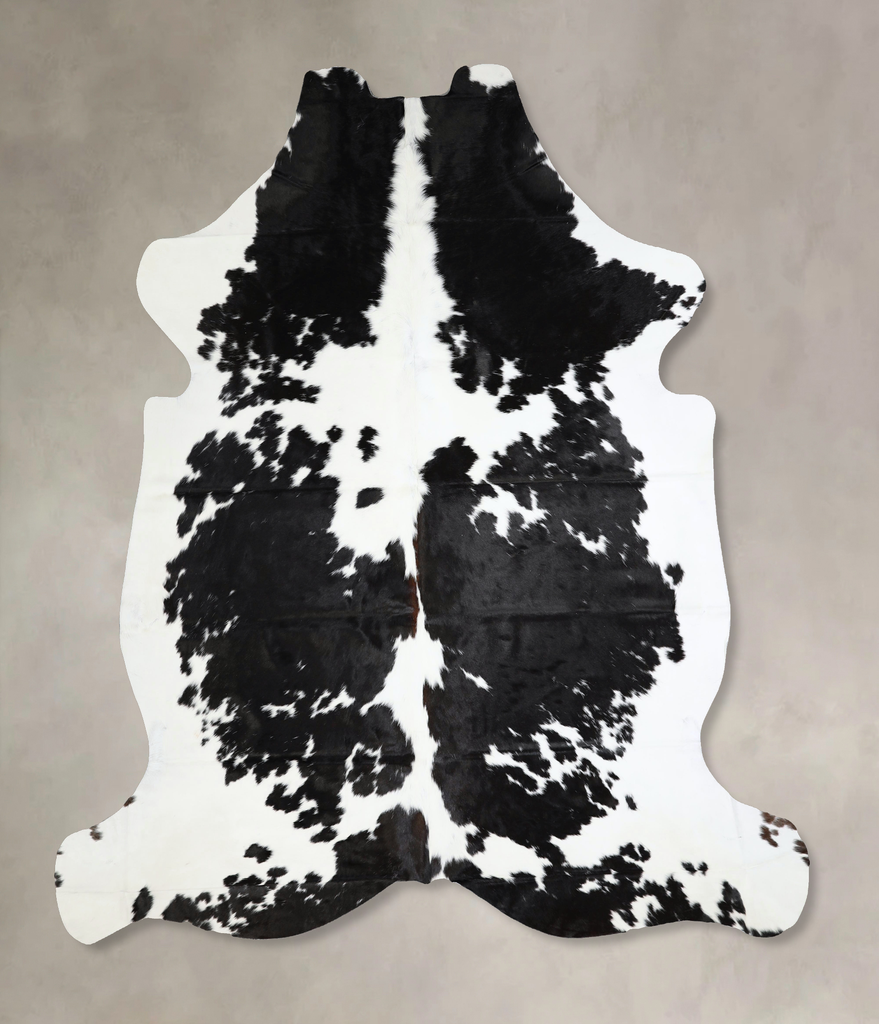 Black and White XX-Large Brazilian Cowhide Rug 7'8"H x 7'2"W #A41406 by Hudson Hides