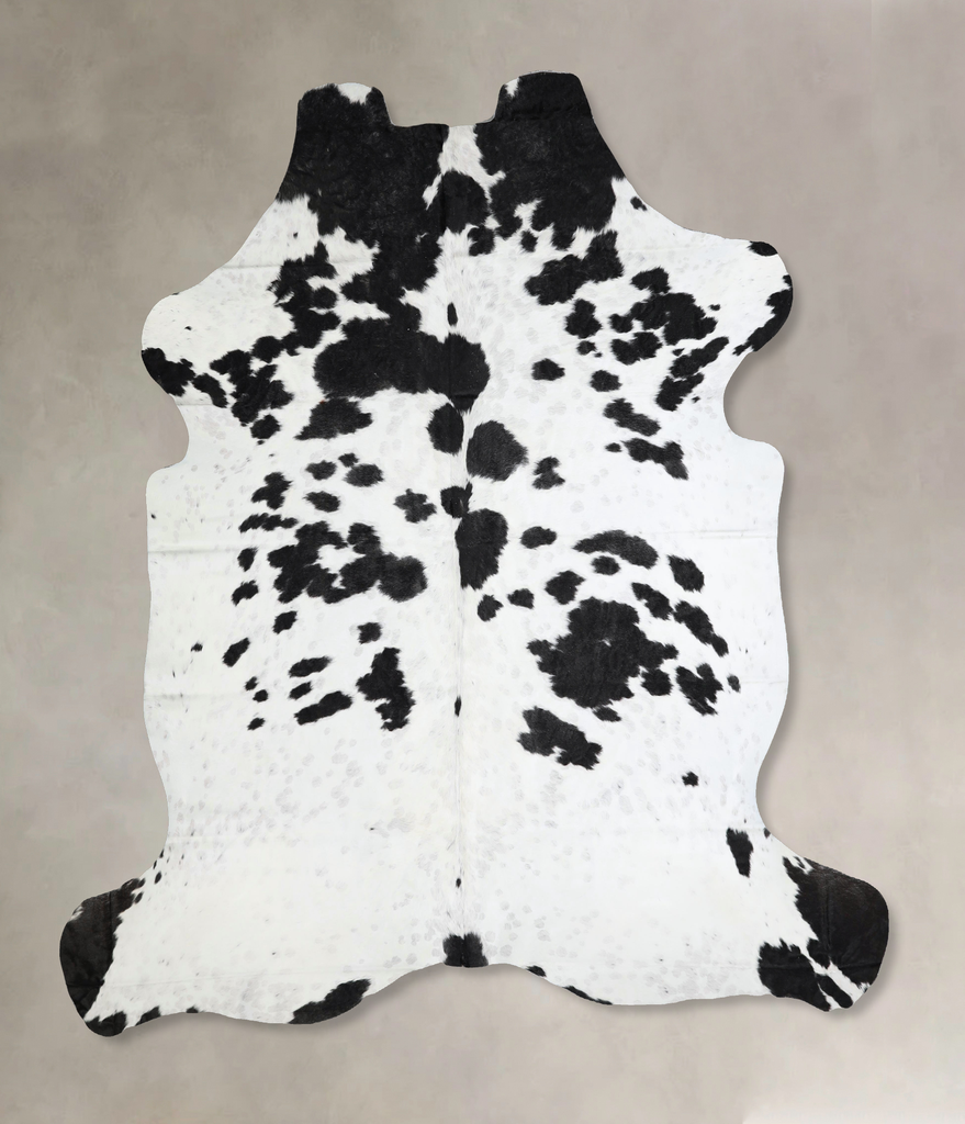 Black and White XX-Large Brazilian Cowhide Rug 7'4"H x 6'11"W #A41412 by Hudson Hides