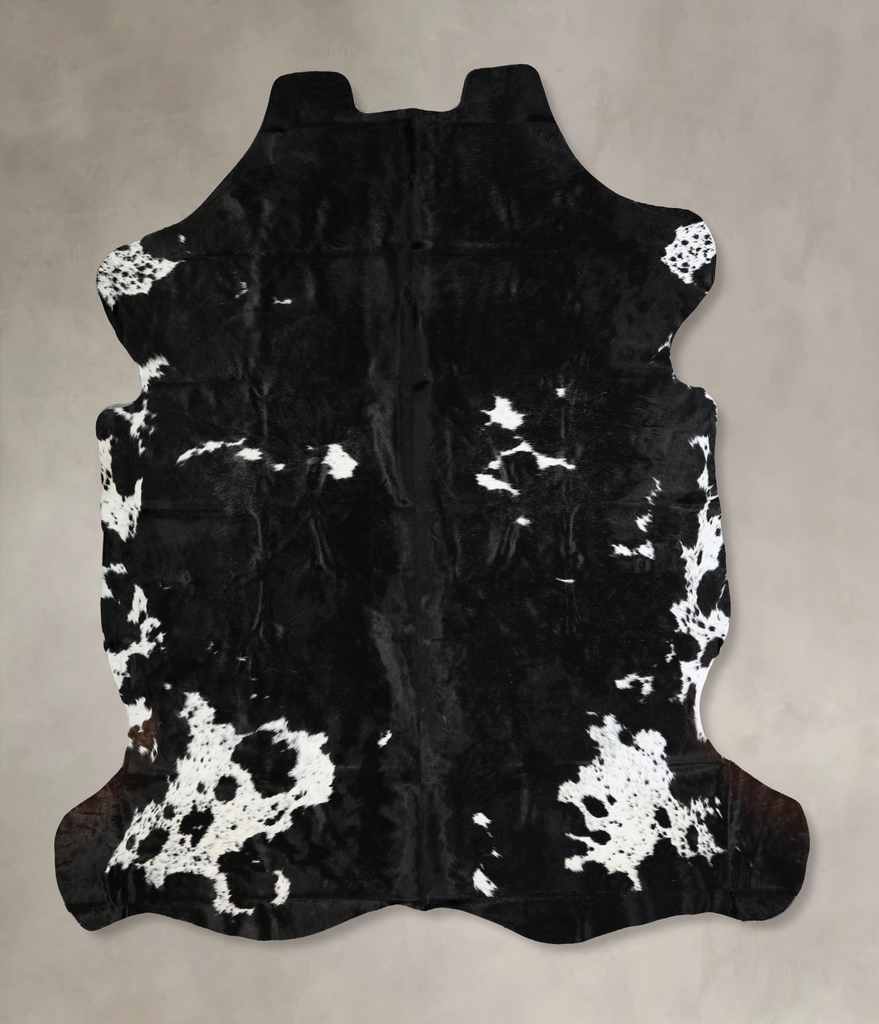 Black and White XX-Large Brazilian Cowhide Rug 7'6"H x 7'3"W #A41414 by Hudson Hides