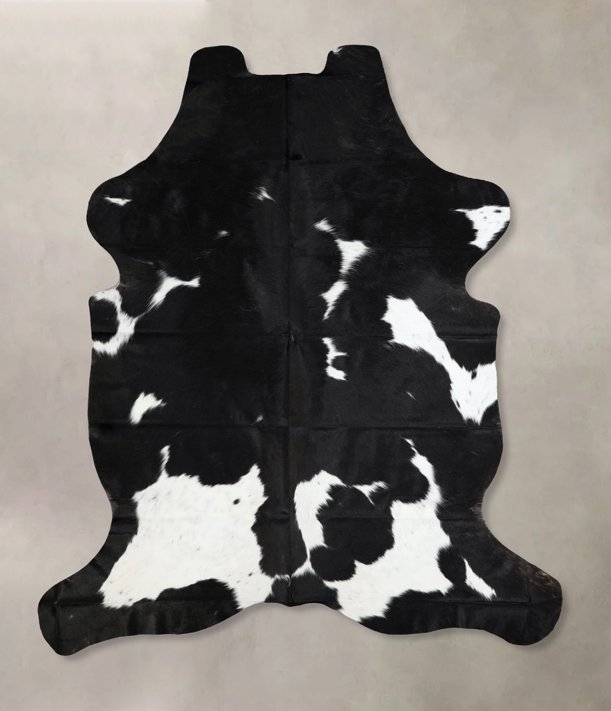 Black and White X-Large Brazilian Cowhide Rug 7'6"H x 6'3"W #A41415 by Hudson Hides