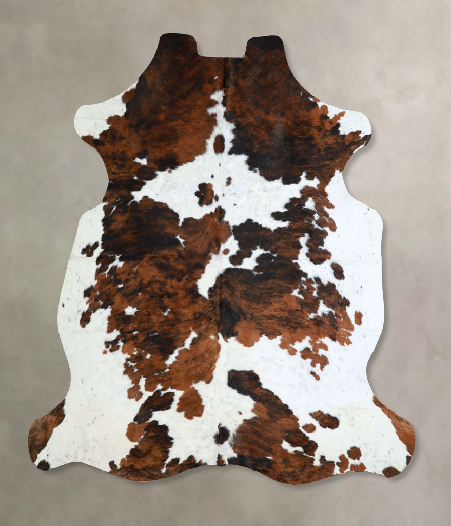 Tricolor X-Large European Cowhide Rug 7'4"H x 6'6"W #A41421 by Hudson Hides