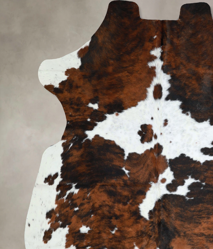 Tricolor X-Large European Cowhide Rug 7'4"H x 6'6"W #A41421 by Hudson Hides