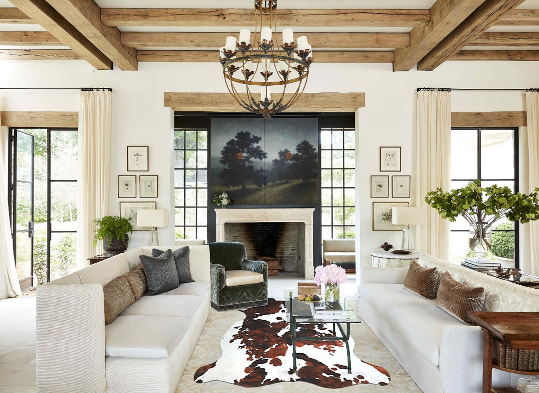 Tricolor X-Large European Cowhide Rug 7'4"H x 6'6"W #A41421 by Hudson 
