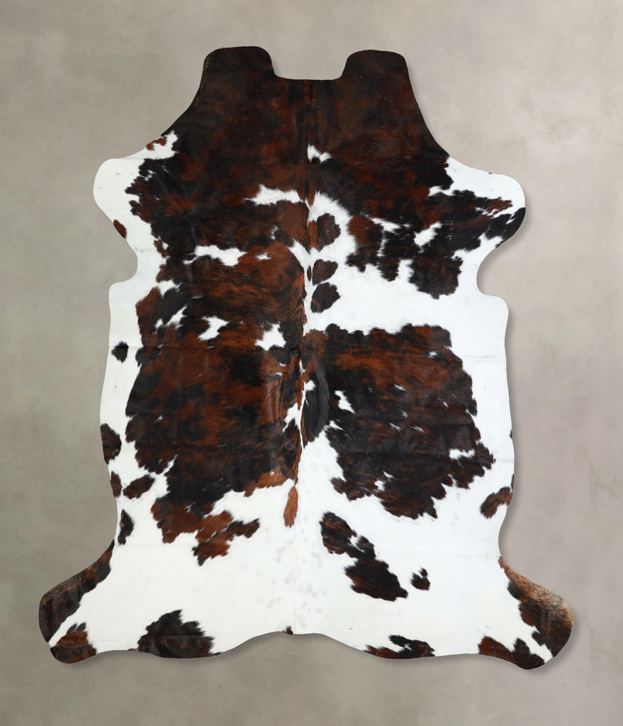 Tricolor X-Large European Cowhide Rug 7'4"H x 6'2"W #A41422 by Hudson Hides
