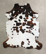 Tricolor X-Large European Cowhide Rug 7'9"H x 6'6"W #A41425 by Hudson Hides