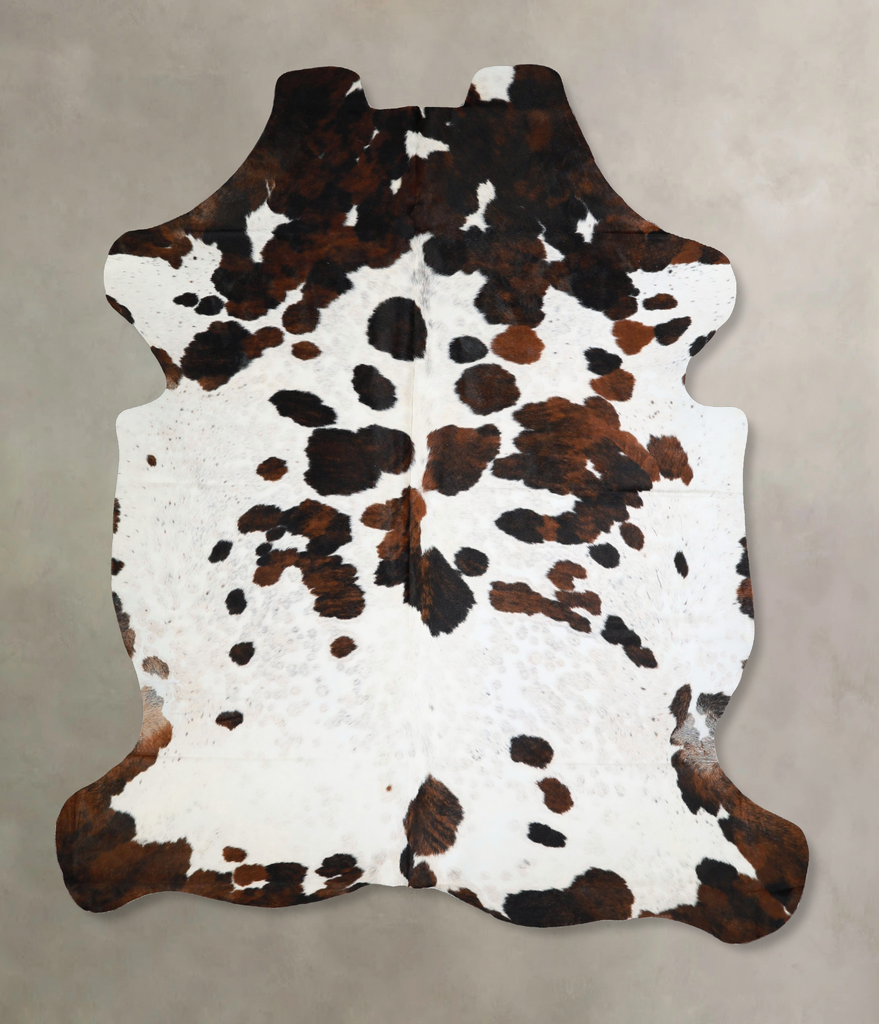 Tricolor X-Large European Cowhide Rug 7'9"H x 6'6"W #A41425 by Hudson Hides