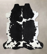 Black and White XX-Large Brazilian Cowhide Rug 7'6"H x 6'11"W #A41430 by Hudson Hides
