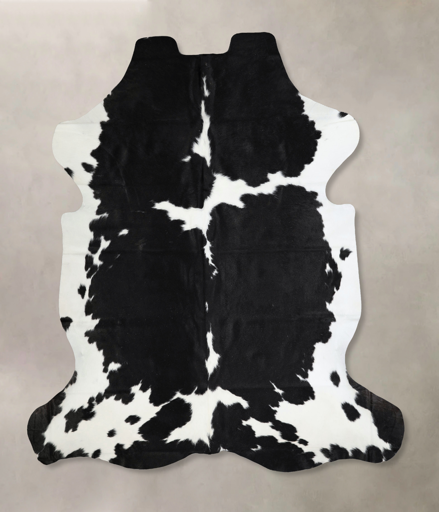 Black and White XX-Large Brazilian Cowhide Rug 7'6"H x 6'11"W #A41430 by Hudson Hides