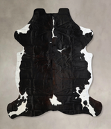 Black and White XX-Large Brazilian Cowhide Rug 7'9"H x 6'8"W #A41434 by Hudson Hides