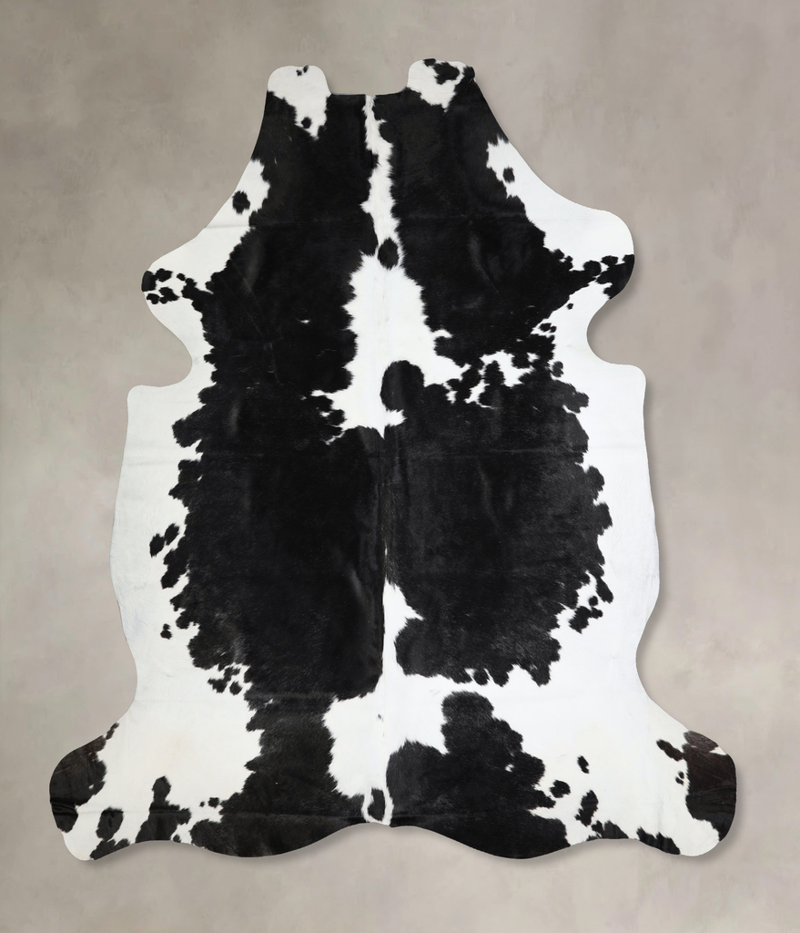 Black and White XX-Large Brazilian Cowhide Rug 7'9"H x 7'4"W #A41436 by Hudson Hides