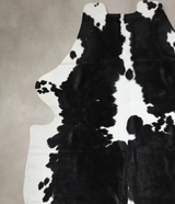 Black and White XX-Large Brazilian Cowhide Rug 7'9"H x 7'4"W #A41436 by Hudson Hides