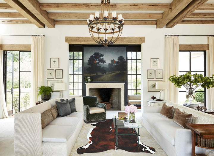 Tricolor X-Large European Cowhide Rug 7'7"H x 6'5"W #A41444 by Hudson Hides