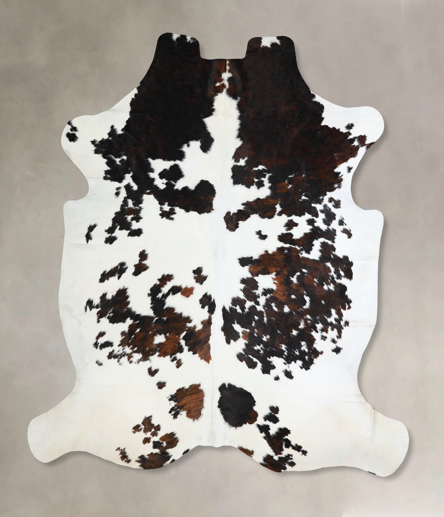 Tricolor XX-Large European Cowhide Rug 7'6"H x 6'11"W #A41473 by Hudson Hides