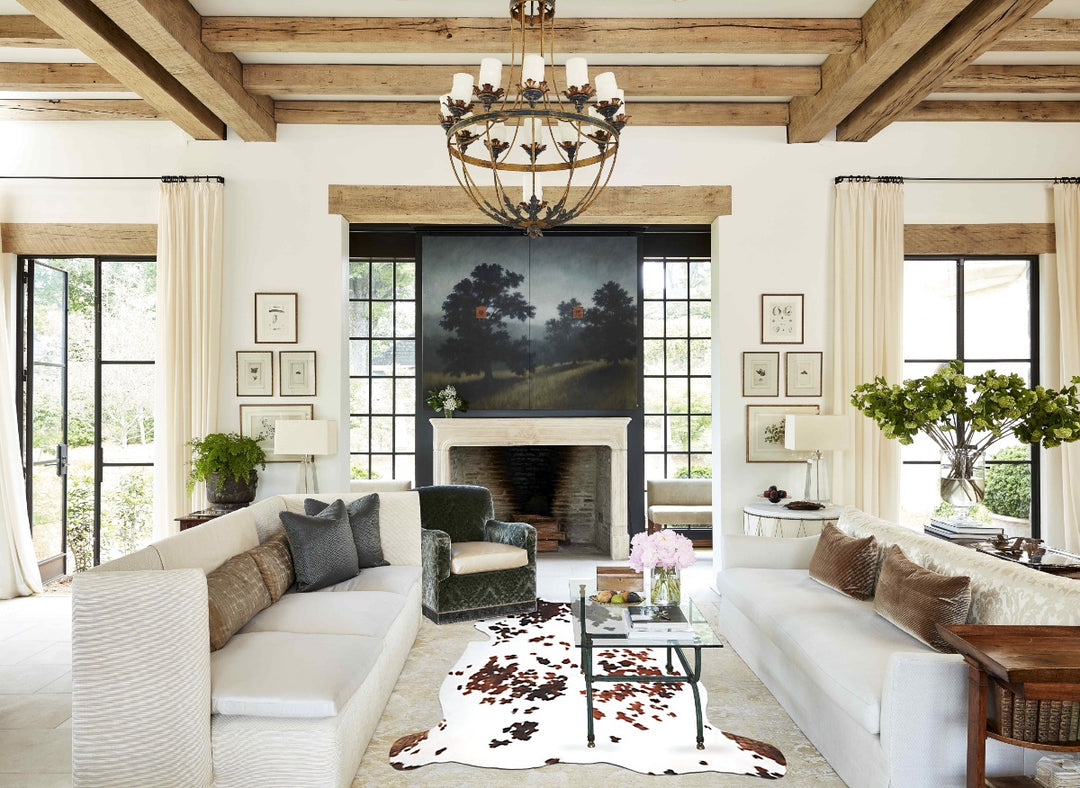Tricolor X-Large European Cowhide Rug 7'4"H x 6'5"W #A41478 by Hudson 
