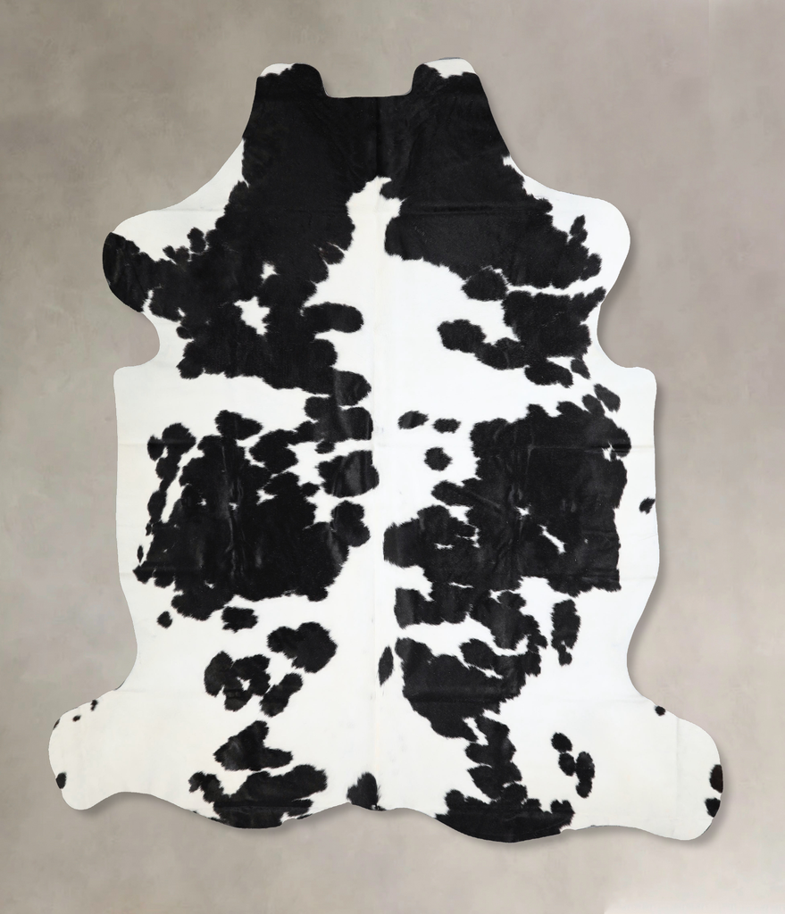 Black and White XX-Large Brazilian Cowhide Rug 7'6"H x 6'11"W #A41480 by Hudson Hides