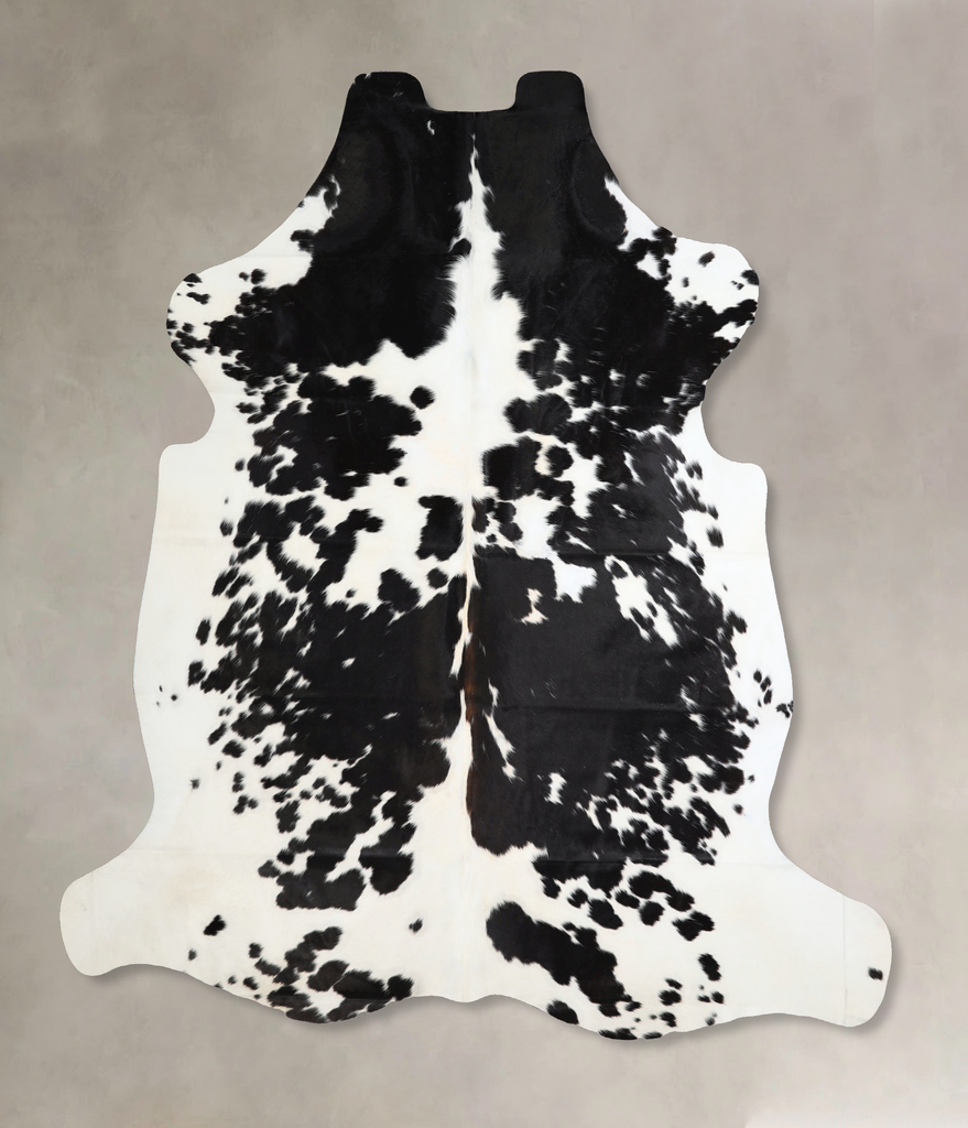 Black and White X-Large Brazilian Cowhide Rug 7'4"H x 6'9"W #A41481 by Hudson Hides