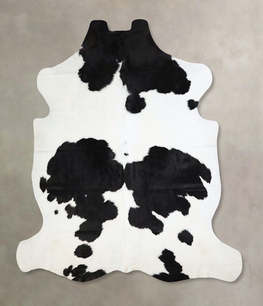 Black and White XX-Large Brazilian Cowhide Rug 7'9"H x 7'3"W #A41482 by Hudson Hides