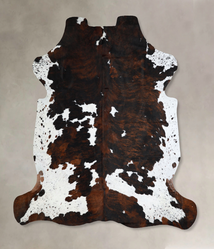 Tricolor X-Large European Cowhide Rug 7'4"H x 6'8"W #A41486 by Hudson Hides