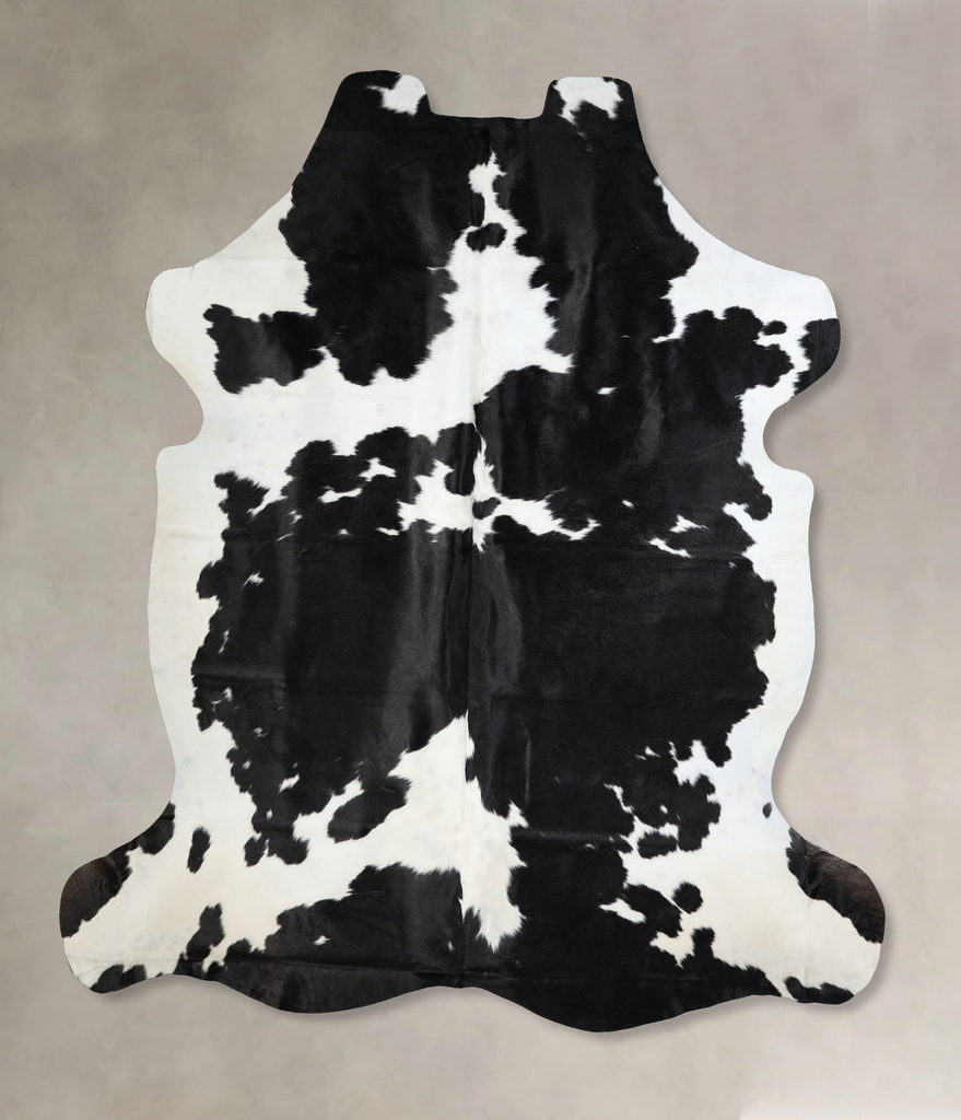Black and White XX-Large Brazilian Cowhide Rug 7'8"H x 7'1"W #A41496 by Hudson Hides