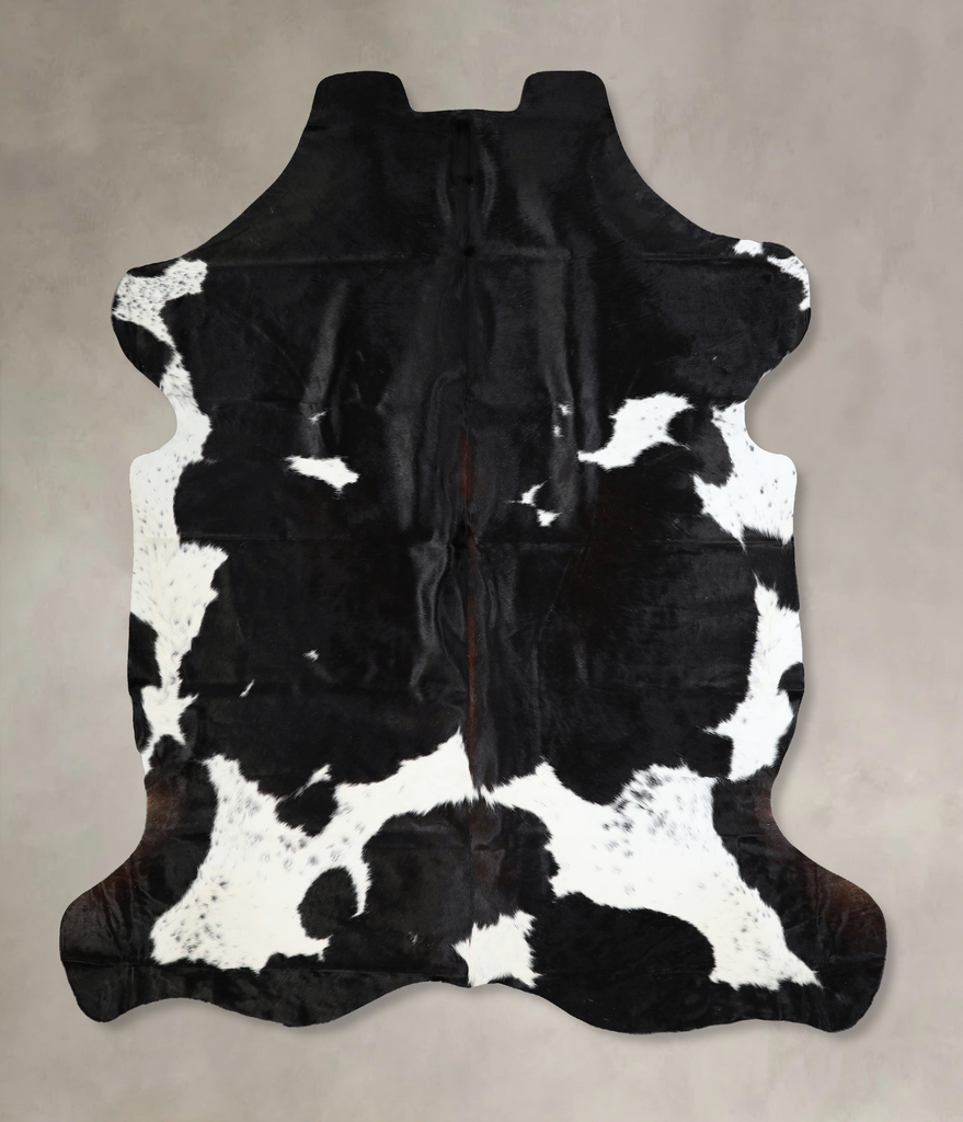Black and White XX-Large Brazilian Cowhide Rug 7'5"H x 7'1"W #A41498 by Hudson Hides
