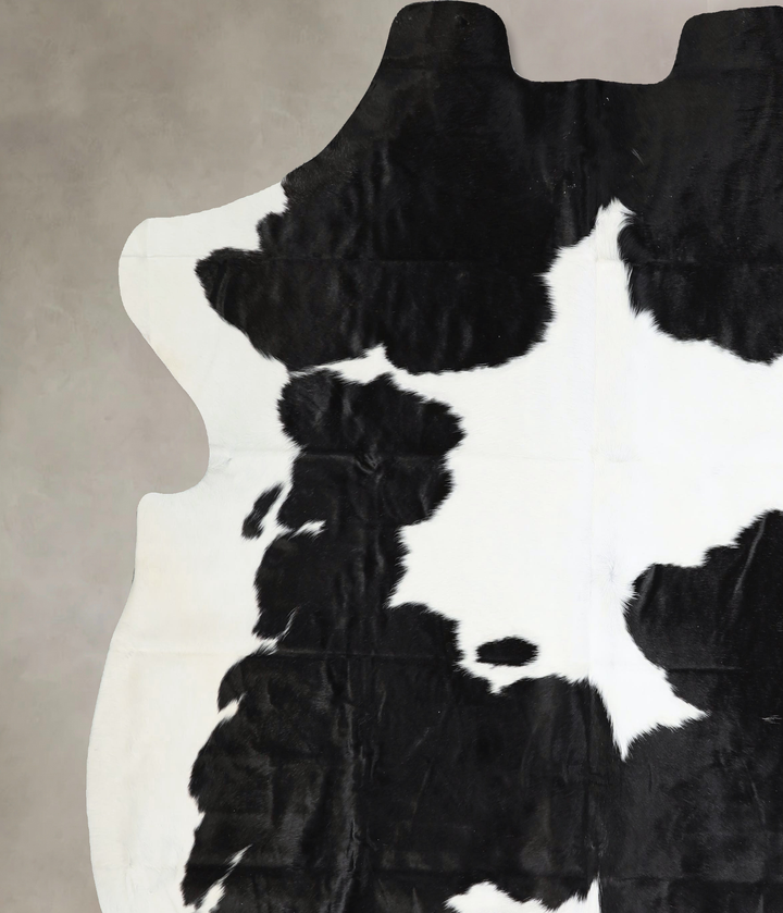 Black and White XX-Large Brazilian Cowhide Rug 7'4"H x 7'3"W #A41500 by Hudson Hides