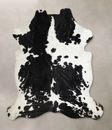 Black and White XX-Large Brazilian Cowhide Rug 7'8"H x 6'11"W #A41505 by Hudson Hides