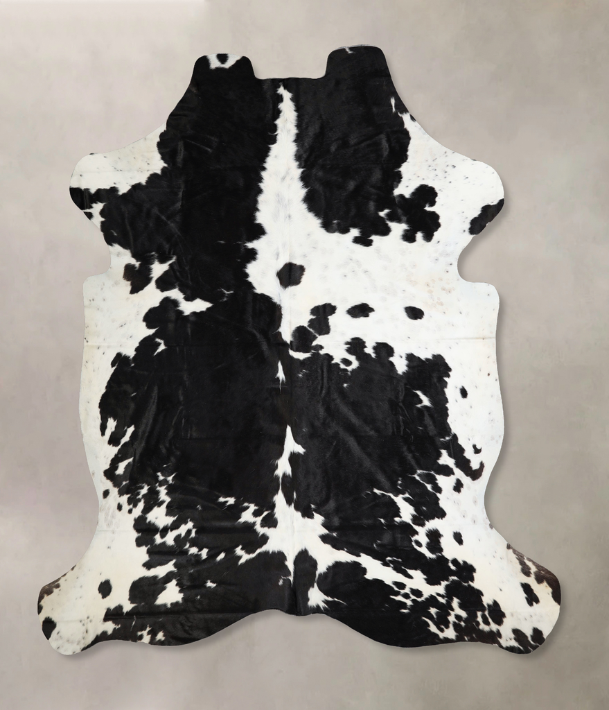 Black and White XX-Large Brazilian Cowhide Rug 7'8"H x 6'11"W #A41505 by Hudson Hides