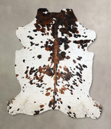 Tricolor X-Large European Cowhide Rug 7'6"H x 6'7"W #A41512 by Hudson Hides