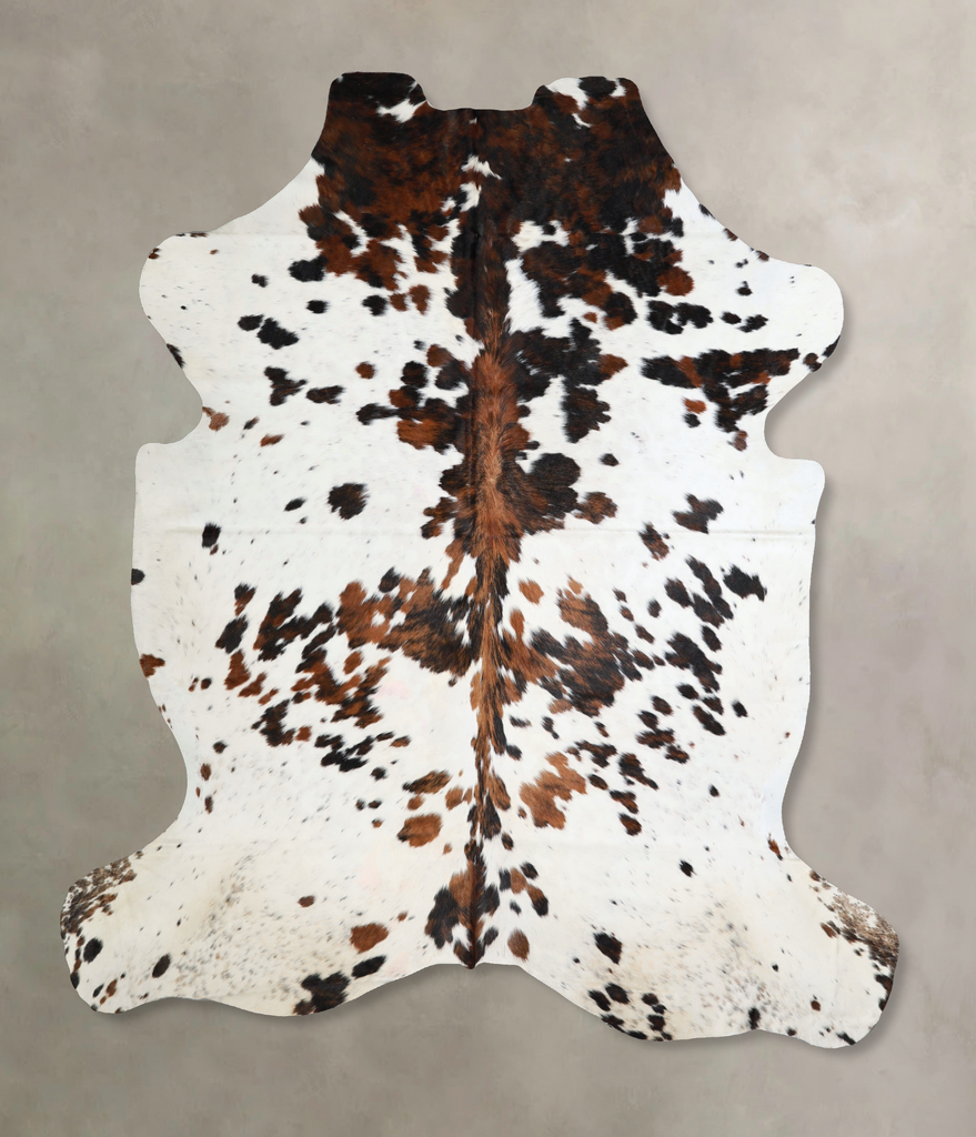 Tricolor X-Large European Cowhide Rug 7'6"H x 6'7"W #A41512 by Hudson Hides
