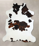 Tricolor X-Large European Cowhide Rug 7'4"H x 6'6"W #A41513 by Hudson Hides