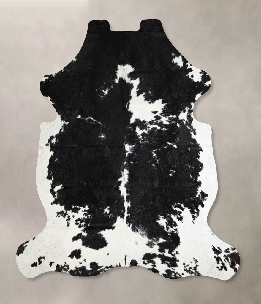 Black and White XX-Large Brazilian Cowhide Rug 7'8"H x 6'9"W #A41517 by Hudson Hides