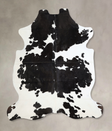 Black and White X-Large Brazilian Cowhide Rug 7'4"H x 6'8"W #A41518 by Hudson Hides