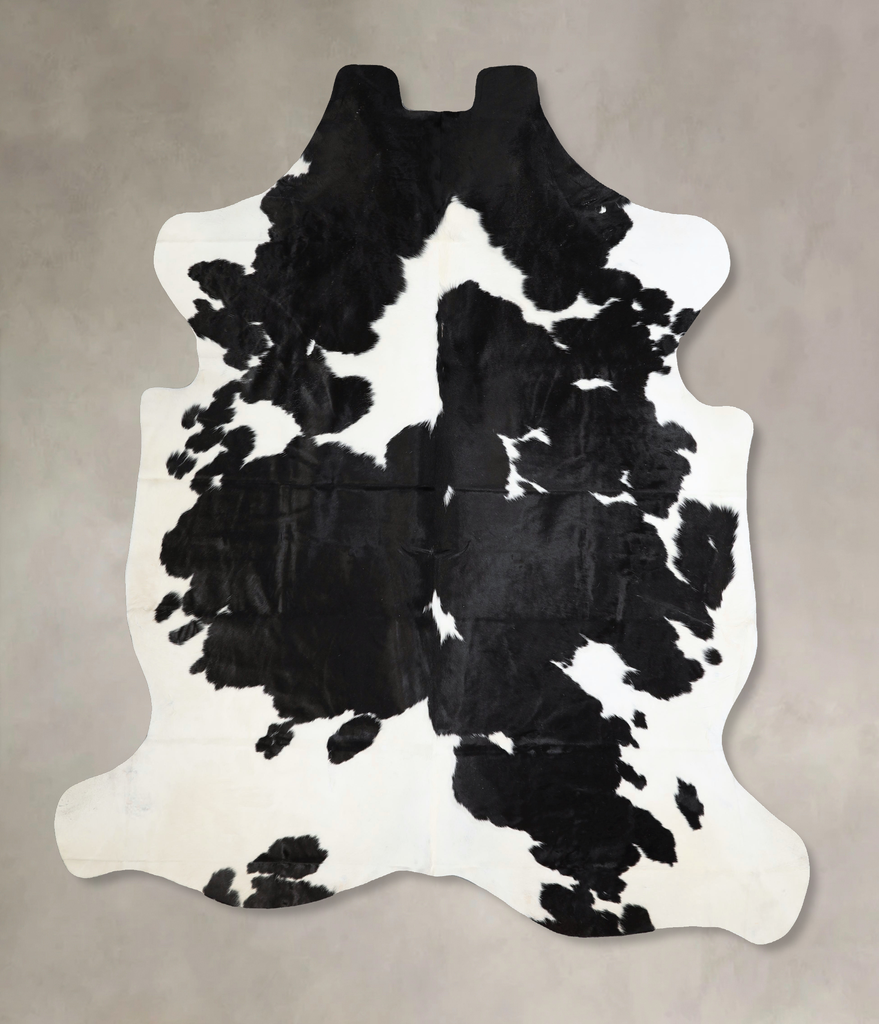 Black and White XX-Large Brazilian Cowhide Rug 7'7"H x 6'11"W #A41525 by Hudson Hides