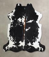 Black and White XX-Large Brazilian Cowhide Rug 7'3"H x 7'2"W #A41526 by Hudson Hides