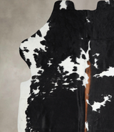 Black and White XX-Large Brazilian Cowhide Rug 7'3"H x 7'2"W #A41526 by Hudson Hides