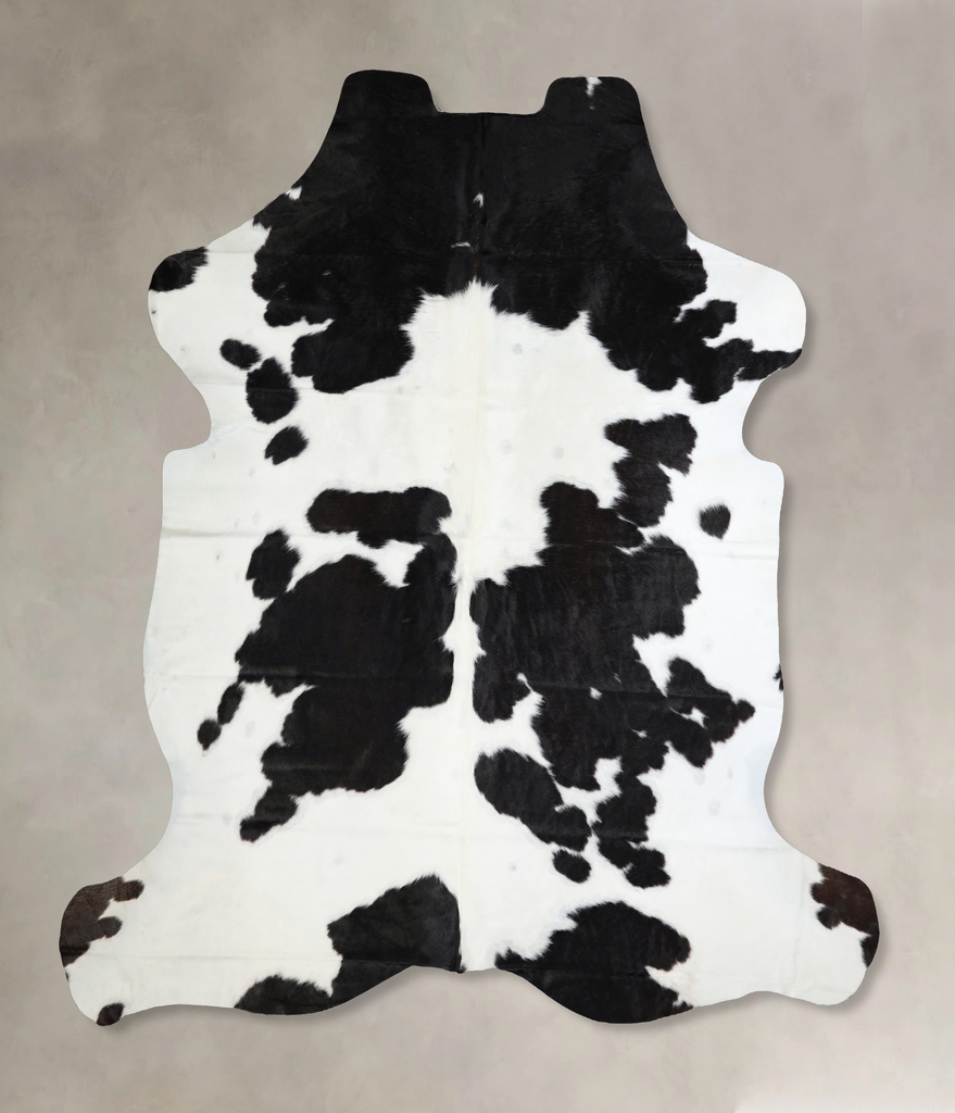 Black and White XX-Large Brazilian Cowhide Rug 7'6"H x 7'1"W #A41531 by Hudson Hides