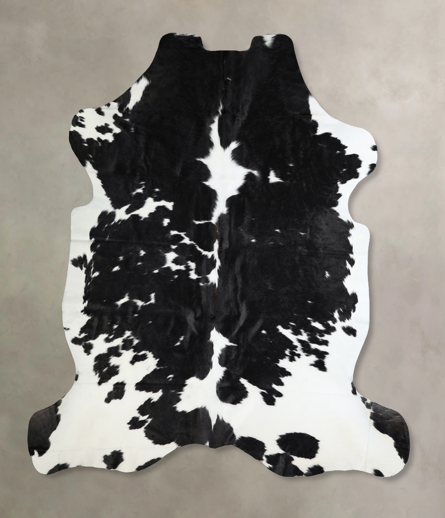 Black and White XX-Large Brazilian Cowhide Rug 7'4"H x 6'11"W #A41546 by Hudson Hides