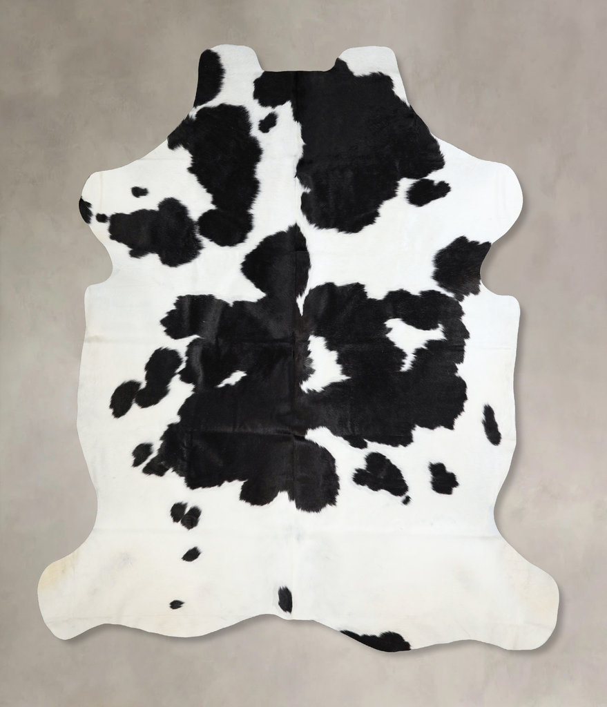 Black and White XX-Large Brazilian Cowhide Rug 7'5"H x 6'10"W #A41549 by Hudson Hides