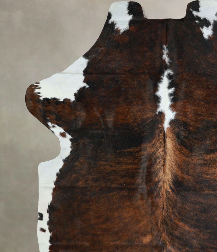 Tricolor X-Large European Cowhide Rug 7'5"H x 6'9"W #A41556 by Hudson Hides