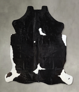 Black and White XX-Large Brazilian Cowhide Rug 7'8"H x 7'4"W #A41565 by Hudson Hides