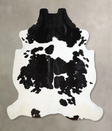 Black and White X-Large Brazilian Cowhide Rug 7'3"H x 6'10"W #A41569 by Hudson Hides